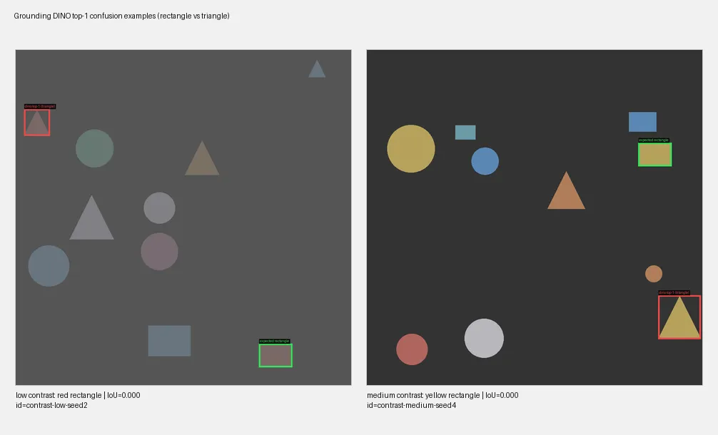 DINO selecting the wrong shape